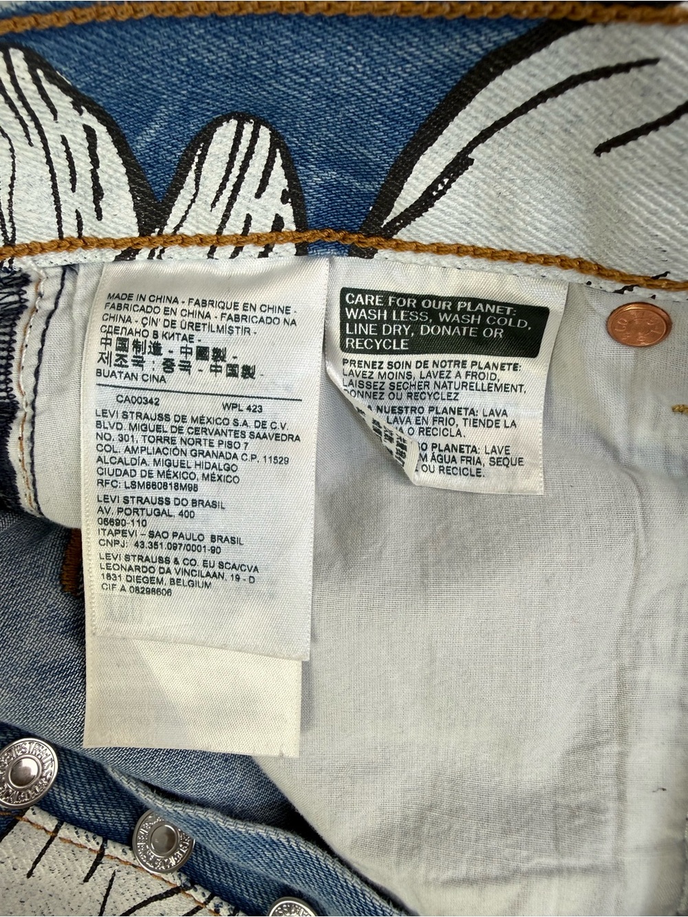 Levi's x Farm Rio Tropical Flower Burst Ribcage Straight Jeans 25 - Picture 14 of 15
